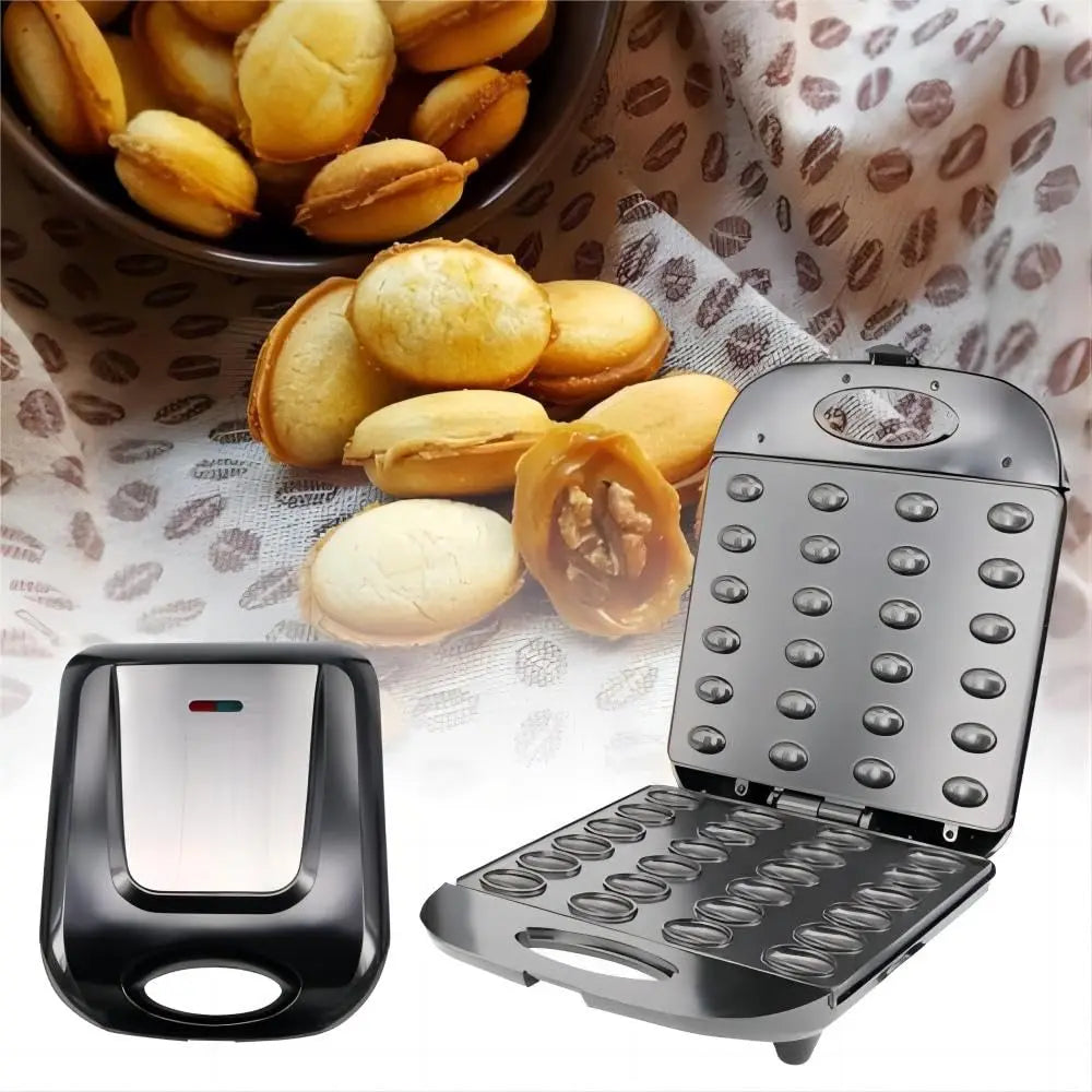 24 Walnut Cookie Maker, Non Stick Double Sided Walnut Cookie, Electric Maker Mold Maker Mini Nut