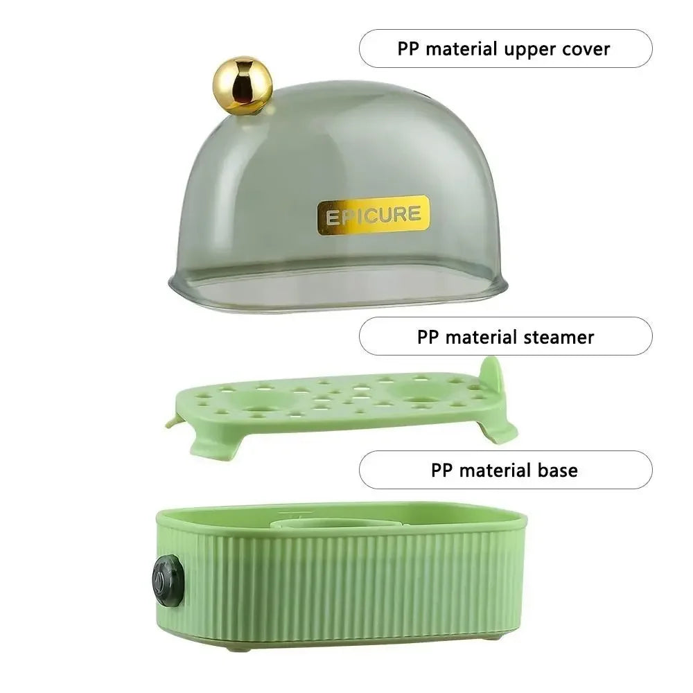 Electric Egg Boiler Automatic Cooker Rapid Egg Boiler Breakfast Machine Multi-Function Egg Cooker 2 Eggs Portable Food Steamer