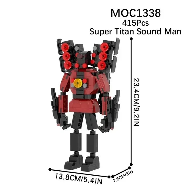 Moc Skibidi Toilet Action Figures Model Building Blocks Camerman Titan Speakerman Surveillance Man TVMan Boys Toys For Kids Gift