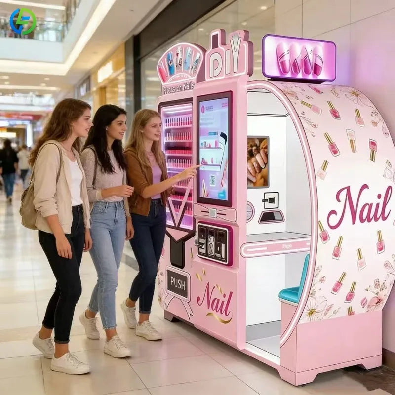Customized Automated Nail Art Printer Somatosensory Camera 3D Technology Coin QR Code Token Payment Systems Machine