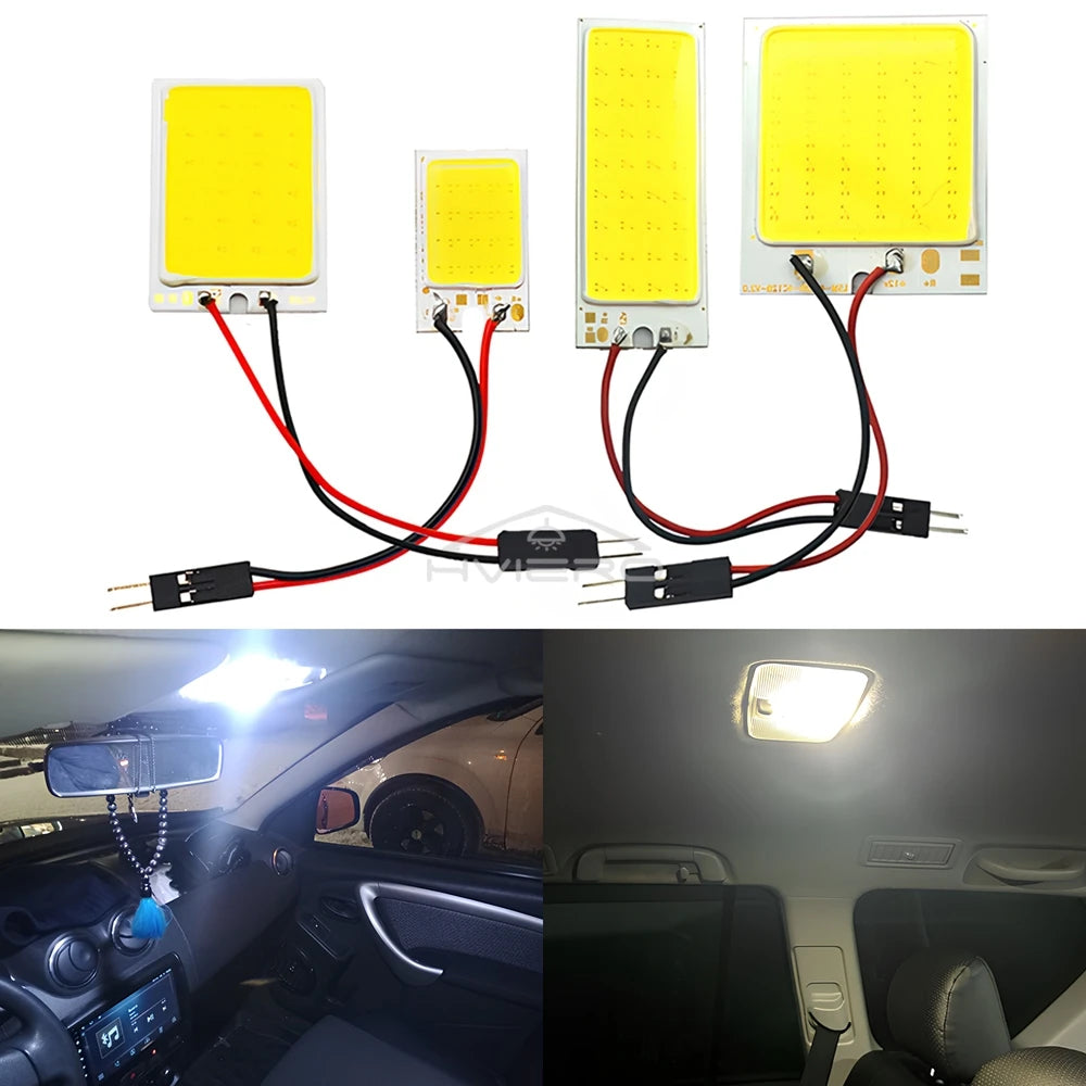 4x Cob 18SMD 24SMD 36SMD 48SMD White T10 W5w Car Led Clearance License Panel Lamp Auto Interior Reading Bulb Trunk Festoon Light