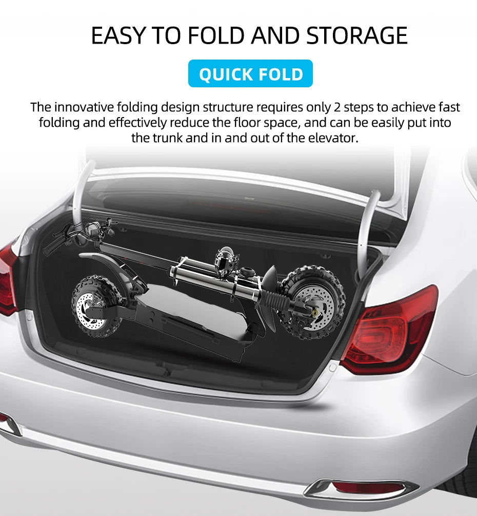 6000W Electric Scooter for Adults 85KM/H Max Speed Dual Motor 11" Off Road Tire E Scooter 30AH Lithium Battery Shock Absorption