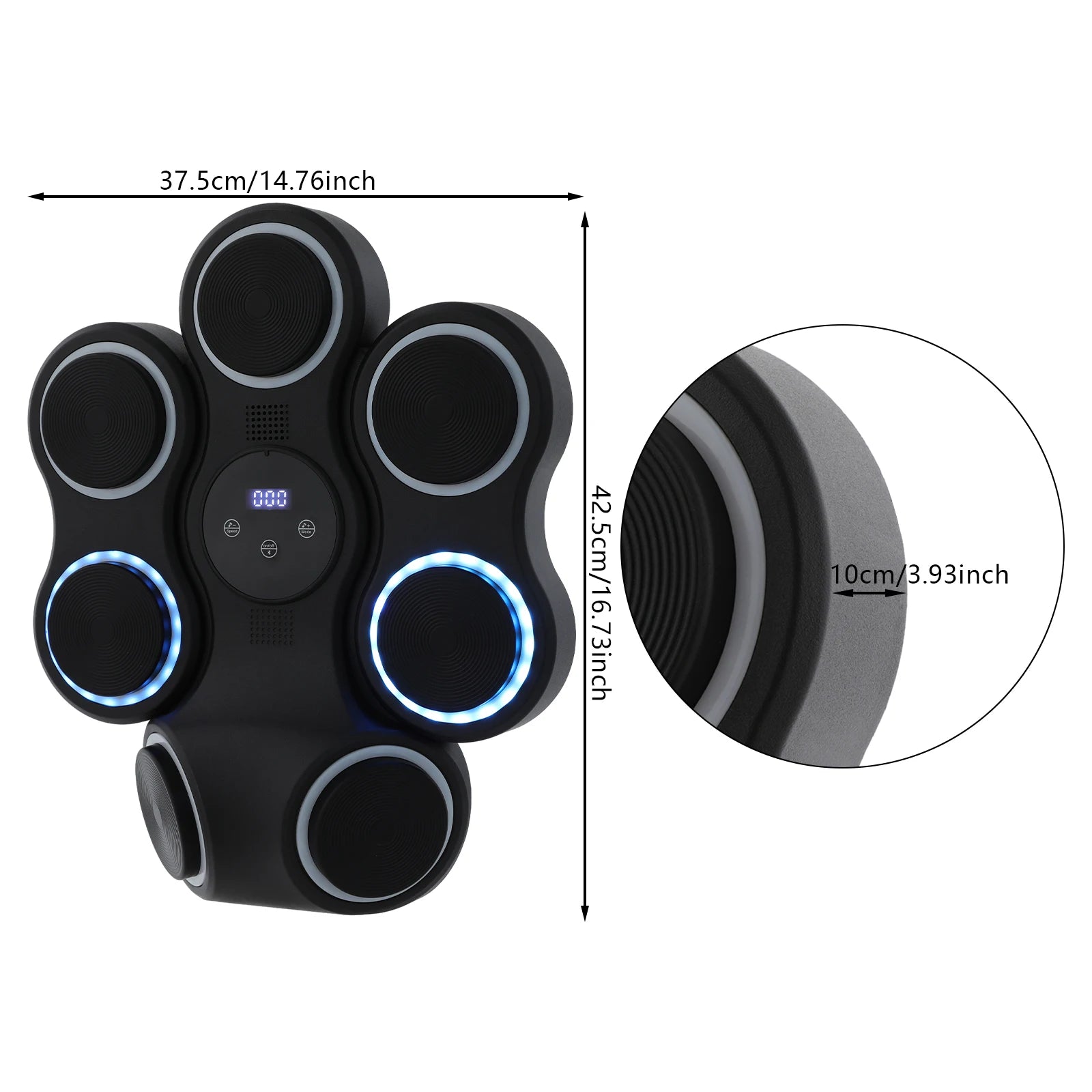 5W Interactive Punching Trainer, Wall Mounted Electronic Boxing Target with Lighting and Music, Smart Boxing Machine for Professional Boxers, Fitness People