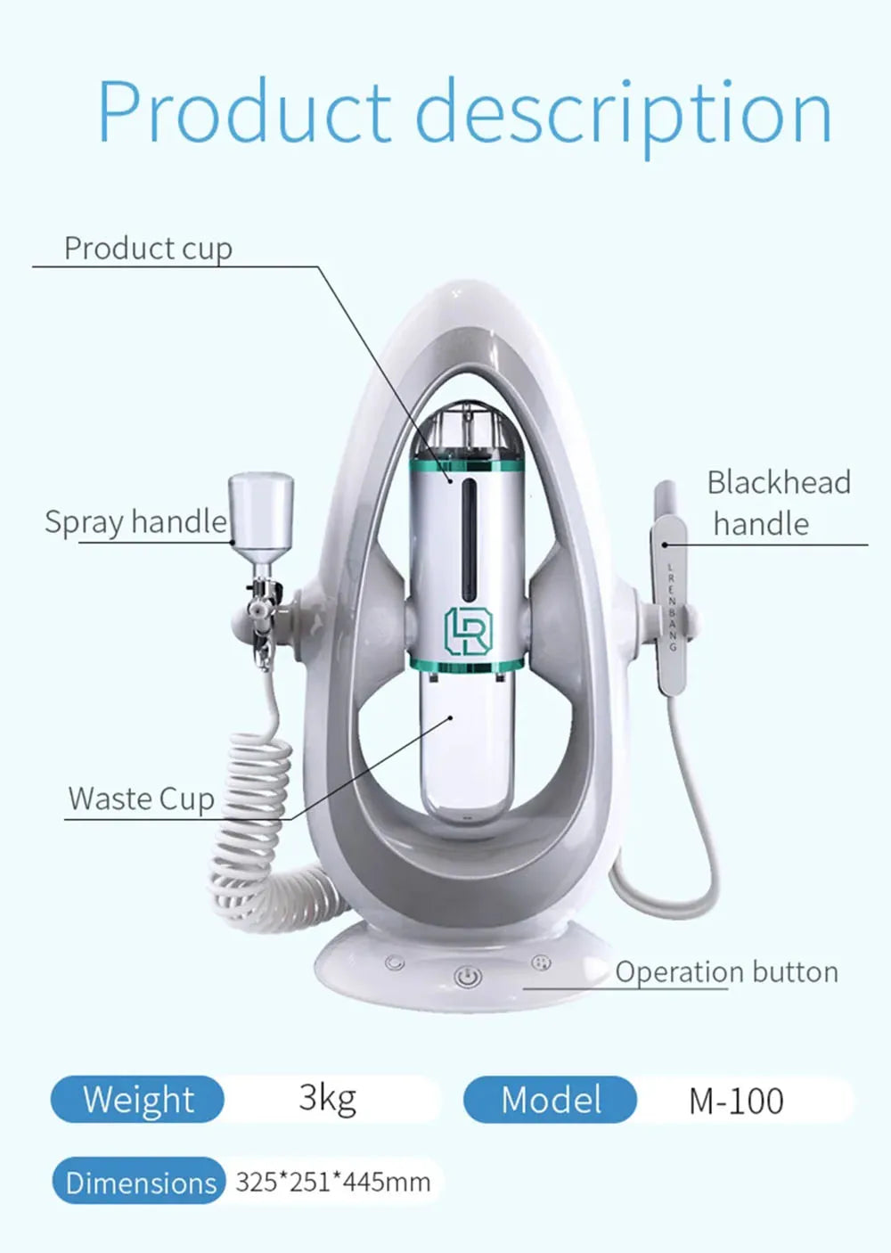 Experience advanced skincare with the new small bubble oxygen injection instrument. This Hydra Dermabrasion device combines Aqua Facial Cleaning, Suction for blackhead removal, and gentle exfoliation for clear, radiant skin.