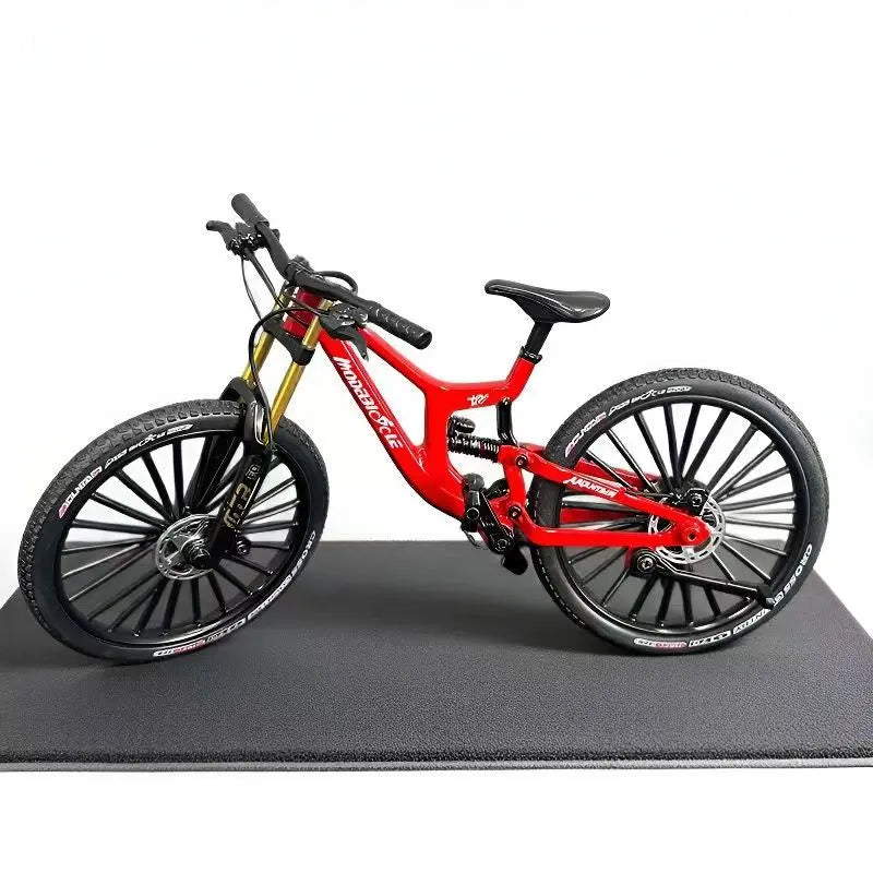 1:10 Scale Full Alloy Frame Downhill Mountain Bike Model Full Suspension Diecast Collectible Miniature Realistic Toy Gift Decor