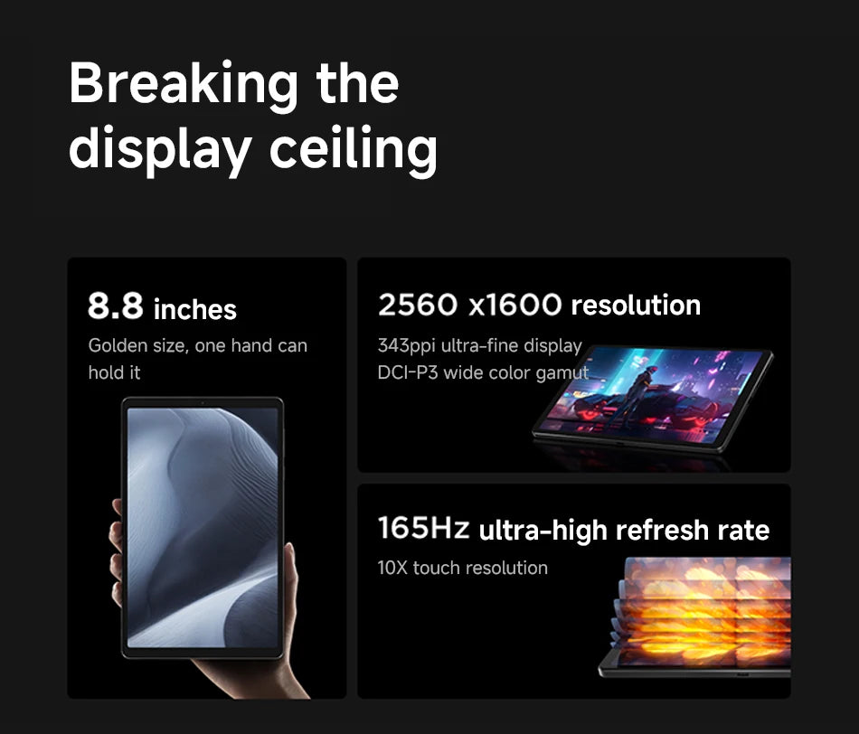 Original Lenovo Legion Y700 2025 8.8'' Gaming Tablet 256GB 512GB ROM Snapdragon 8 Gen 3 165Hz Display 6550mAh 68W Charging