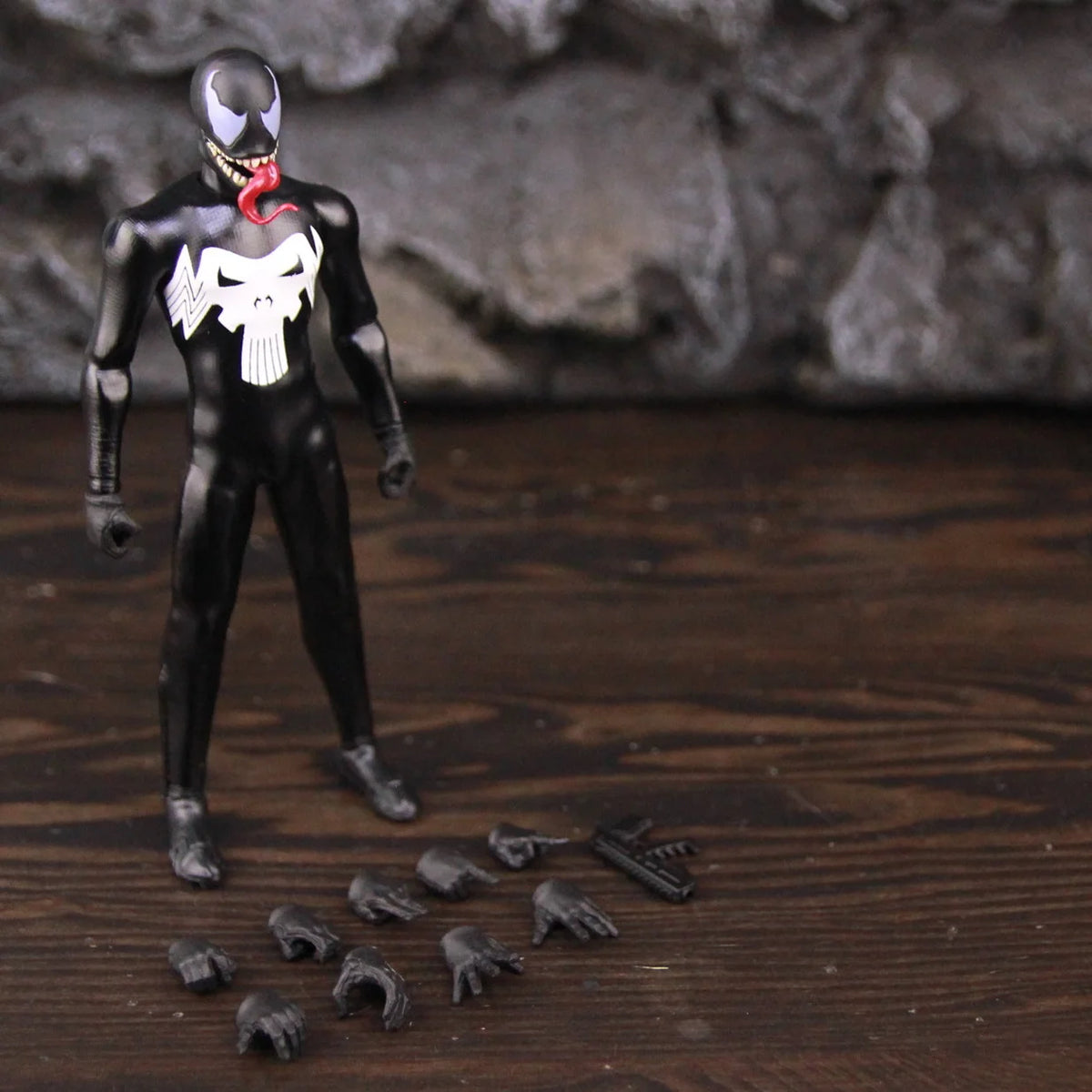 Marvel Spider Man Venomized Venom Punisher 6" Action Figures Black Symbiont Amazing Spider-Man Legends Leatherette Clothing Toys