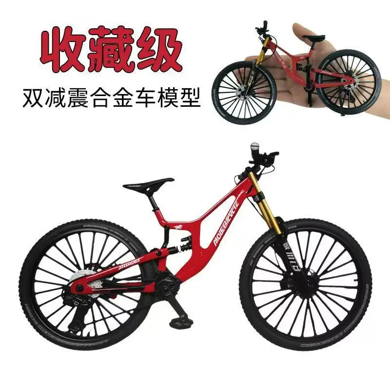 1:8 Upgraded Dual Shock Downhill Mountain Bike Alloy Model, Soft Tail Metal Racing  Kids Toy and Birthday Gift for Boyfriend