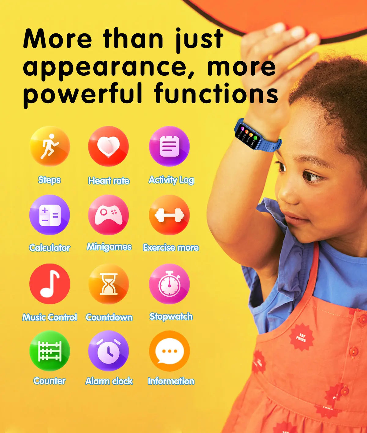 Keep your little ones entertained and organized with this smart watch for kids—featuring educational games, camera control, calculator, alarm, and activity tracker!