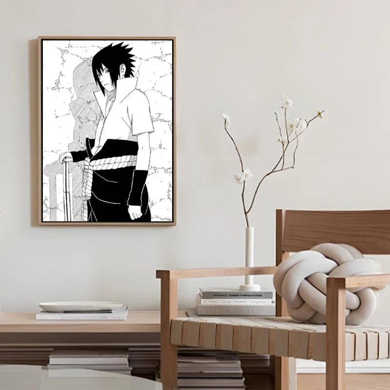 Naruto Decorative Painting Frameless Anime Cartoon Printing Uchiha Sasuke Poster Room Decoration Canvas Mural Holiday Gifts