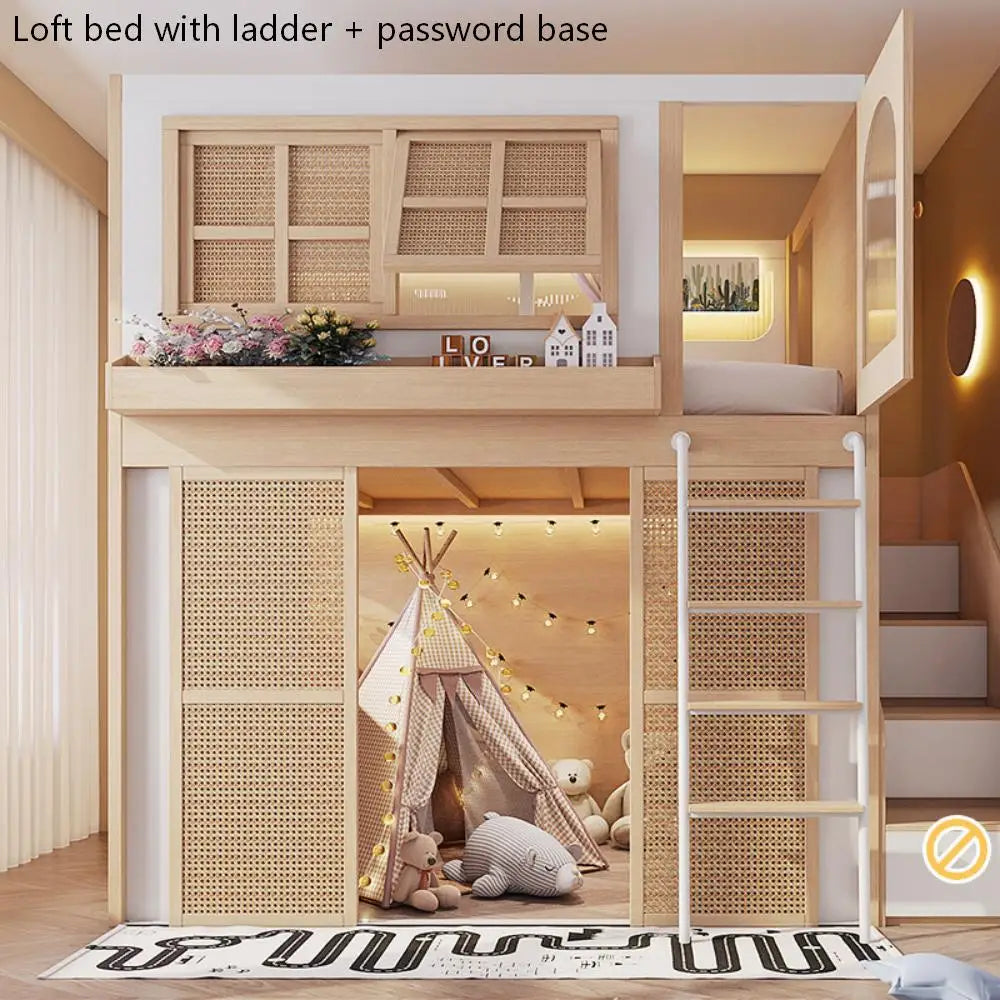Bunk Bed with Separate Privacy Areas for Brother & Sister, Double Layer Bed for Adults, Noise-Free Partitioned High Low Bed