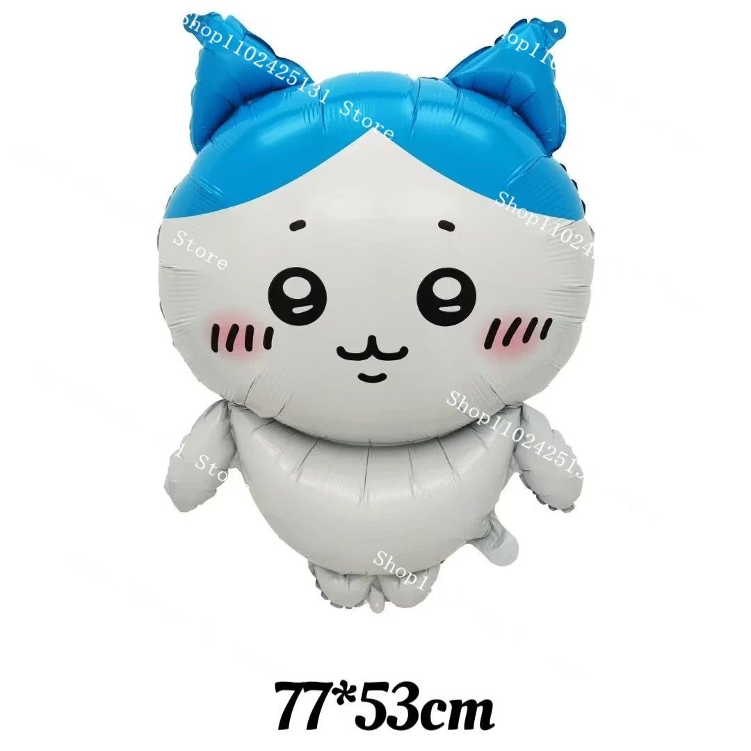 Chiikawa kawaii Happy Birthday Party Decorations Cute plate Banner Cake Topper Flag Balloons Disposable tableware Decorations