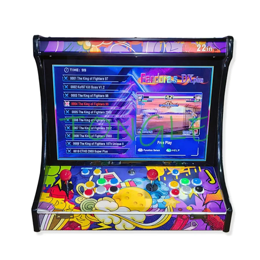 2 Players Arcade Video Game Console 22 Inch LCD Bartop build with SAGA ARCADE DX 26800 In 1 Coin Acceptor Joystick Button To TV