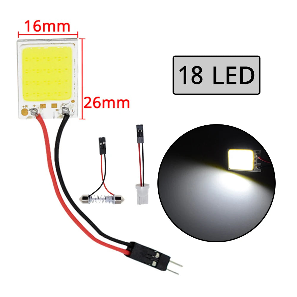4x Cob 18SMD 24SMD 36SMD 48SMD White T10 W5w Car Led Clearance License Panel Lamp Auto Interior Reading Bulb Trunk Festoon Light