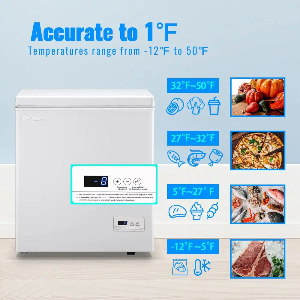Chest Freezer UltraLow Temperature Deep Freezers Down to 11.2 with Two Removable Baskets Accurate Display of Cabinet Temp Frees