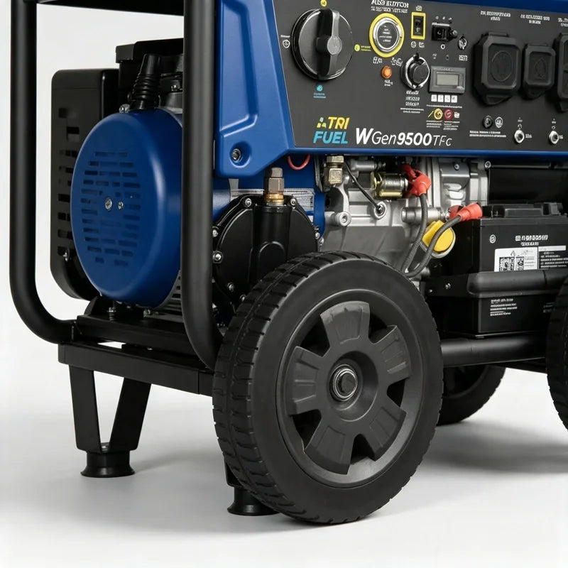Outdoor Power Equipment 12500 Peak Tri-Fuel Portable Generator, Remote Electric Start Household Backup Power Generator