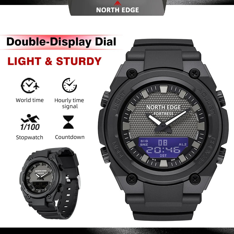 NORTH EDGE FORTRESS Men's Waterproof Smart Diving Computer Watch Outdoor Sports Fitness Tracker Active Monitoring