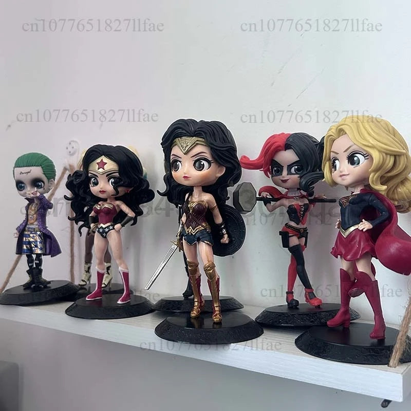 Qposket Harley Quinn Joker Cat Women Wonder Women Action Figure Toys Gift Doll Cake Decoration Birhtday Present For Children
