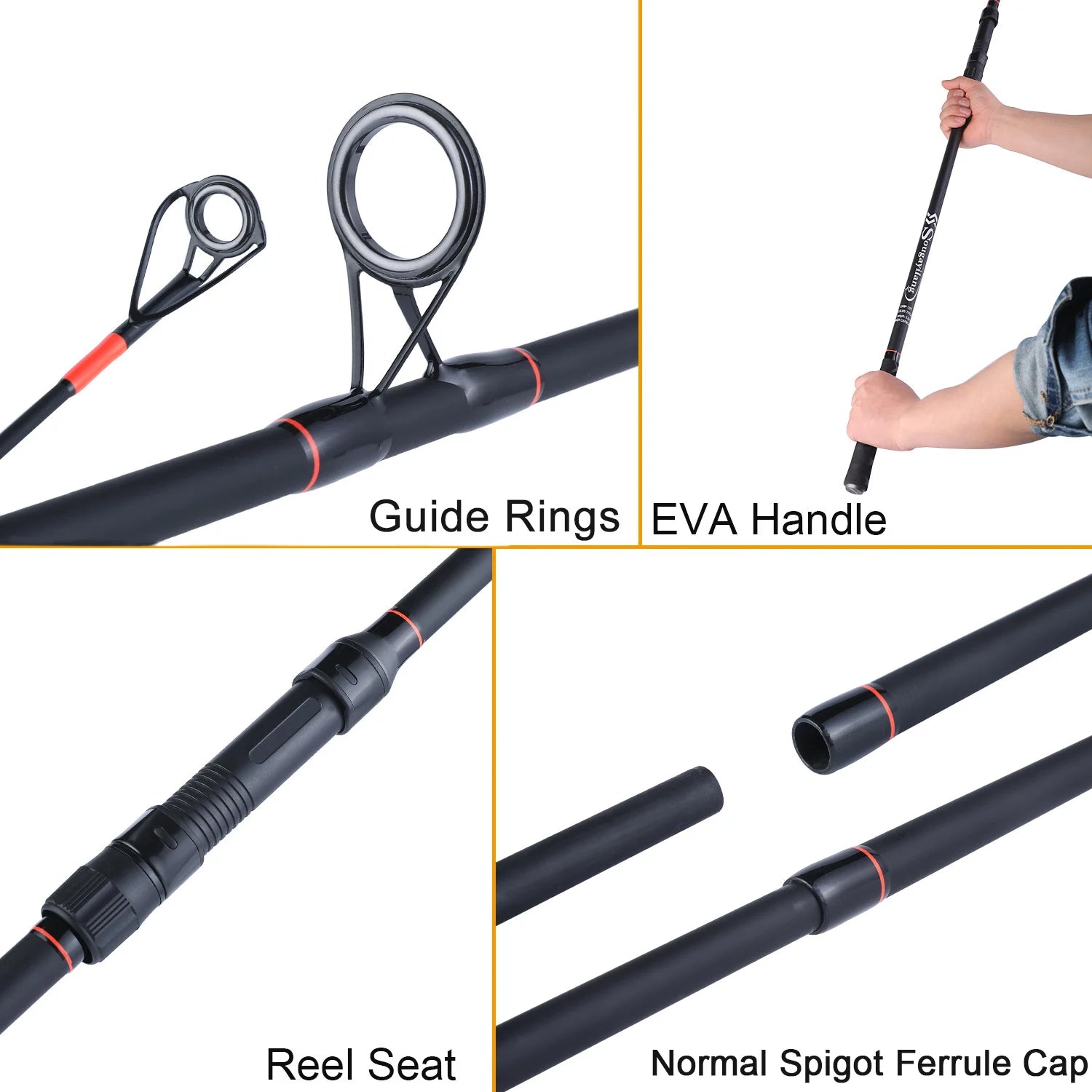 Sougayilang 3.0M/ 3.6M 6/7 Sections Carp Fishing Rod Feeder Hard Carbon Fiber Fishing Rod Travel Fishing Pole Fishing Tackle