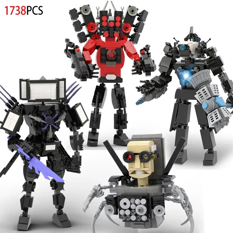 Moc Skibidi Toilet Action Figures Model Building Blocks Camerman Titan Speakerman Surveillance Man TVMan Boys Toys For Kids Gift