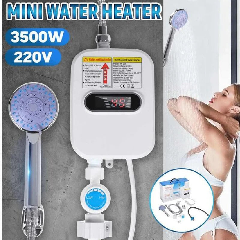 EU/US Plug 3500W Electric Thankless Mini Instant Hot Water Heater 220/110V bathroom Faucet Tap Heating 3 Seconds Instant Heating