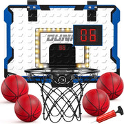 LED light electronic wall mounted basketball hoop, water pool home basketball hoop with 4 basketballs, family party game supplie
