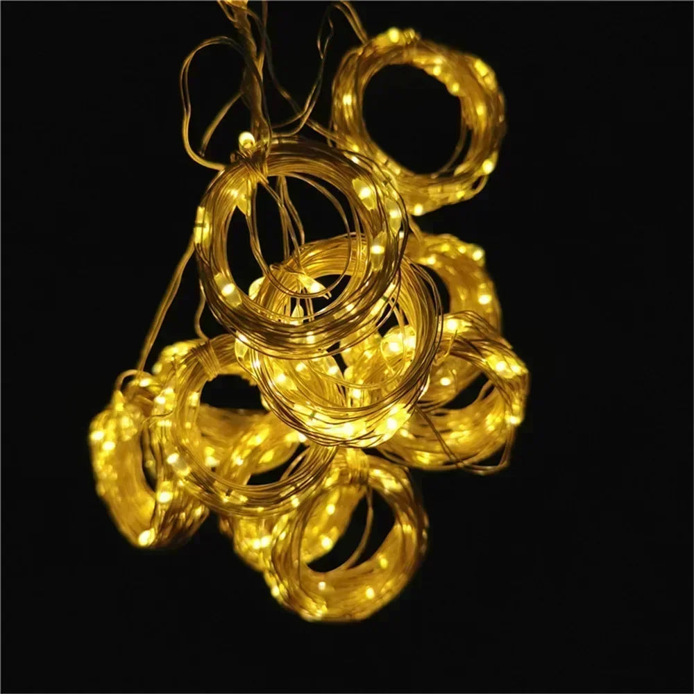 3/6M USB LED Curtain 8Modes Remote Control Lights Holiday Wedding Garland for Bedroom Living Room Decor Christmas Decorations