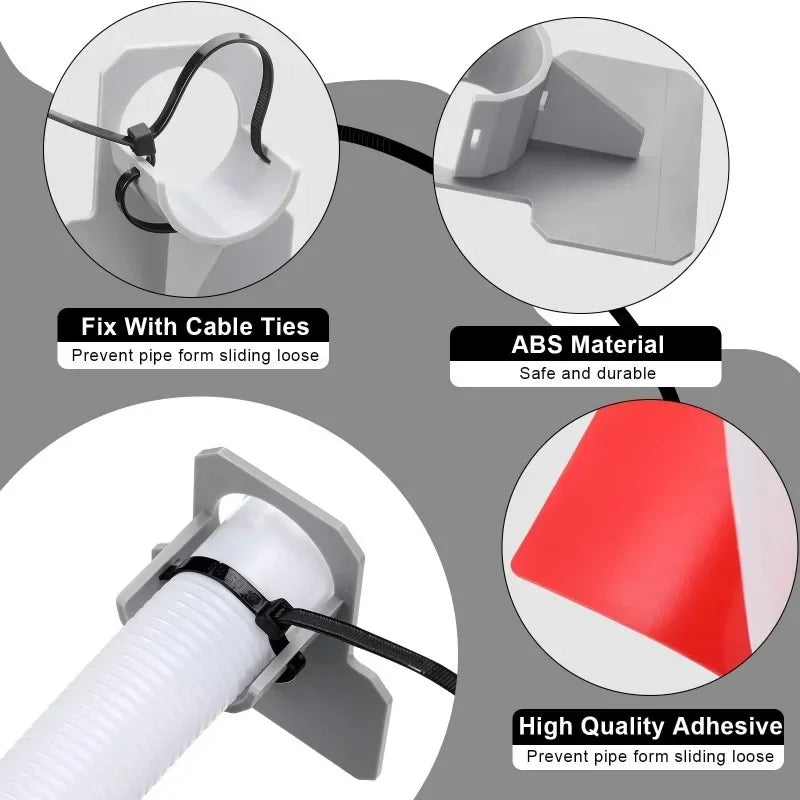 1Set Swimming Pool Pipe Holder Mount Supports Pipes 30-38mm for Intex Bestway Ground Hose Outlet with Cable Tie Pool Accessories