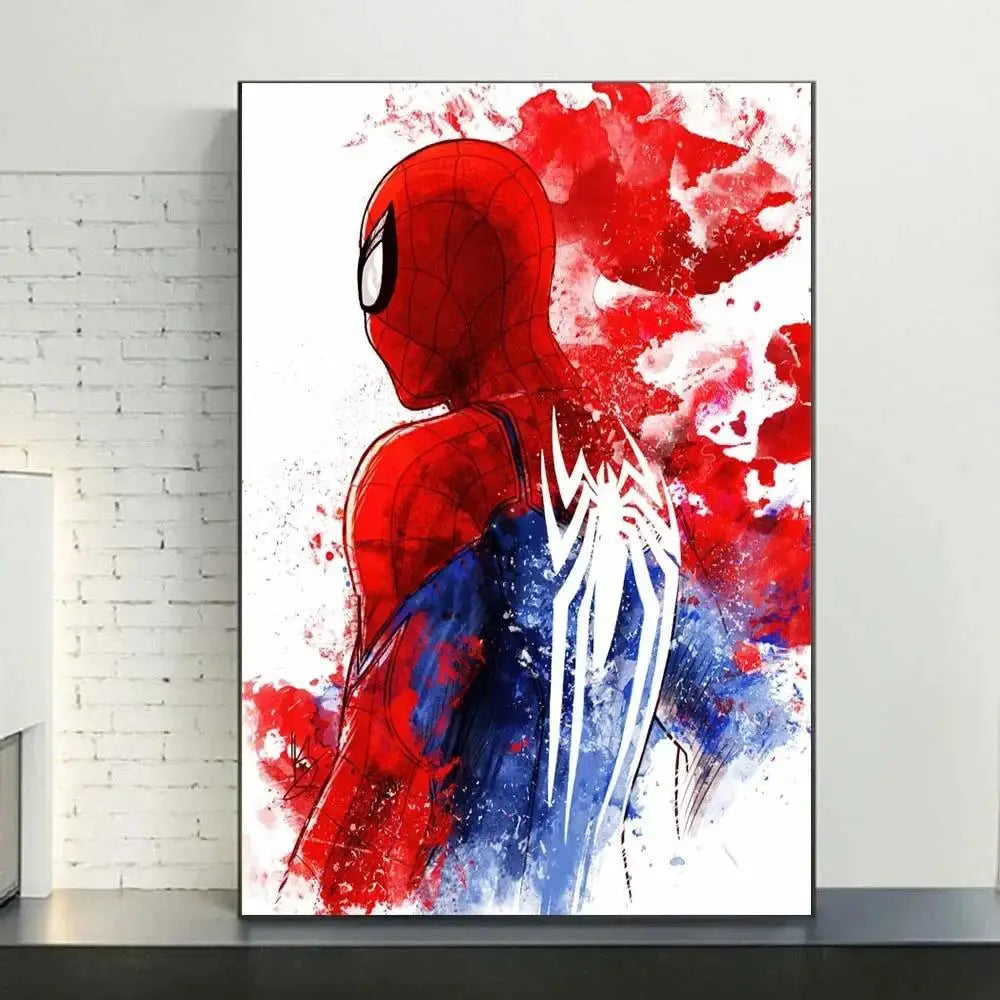 Marvel Movie Watercolor Spiderman Superhero Canvas Posters Modern Home Wall Art Painting Print Picture Room Decor