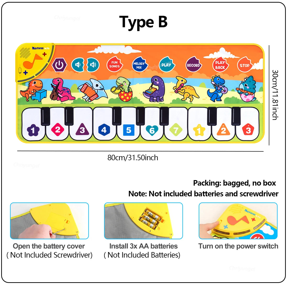 Piano Mat for Kids Kids Toddlers Floor Keyboard Dance Mat Baby Fitness Play Musical Carpet Music Instrument Toys Girl Boy Gift