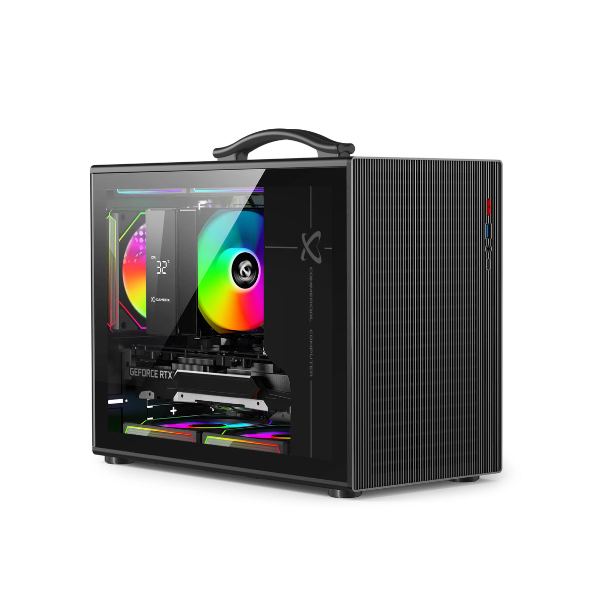 Power Train X-GAMERX M1 Handheld Portable Computer Case Side Transparent MINI Game MATX Desktop Chassis