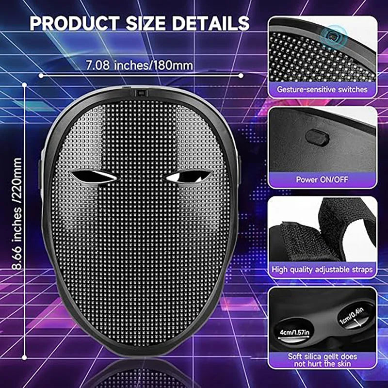 Led Mask with Bluetooth App Control