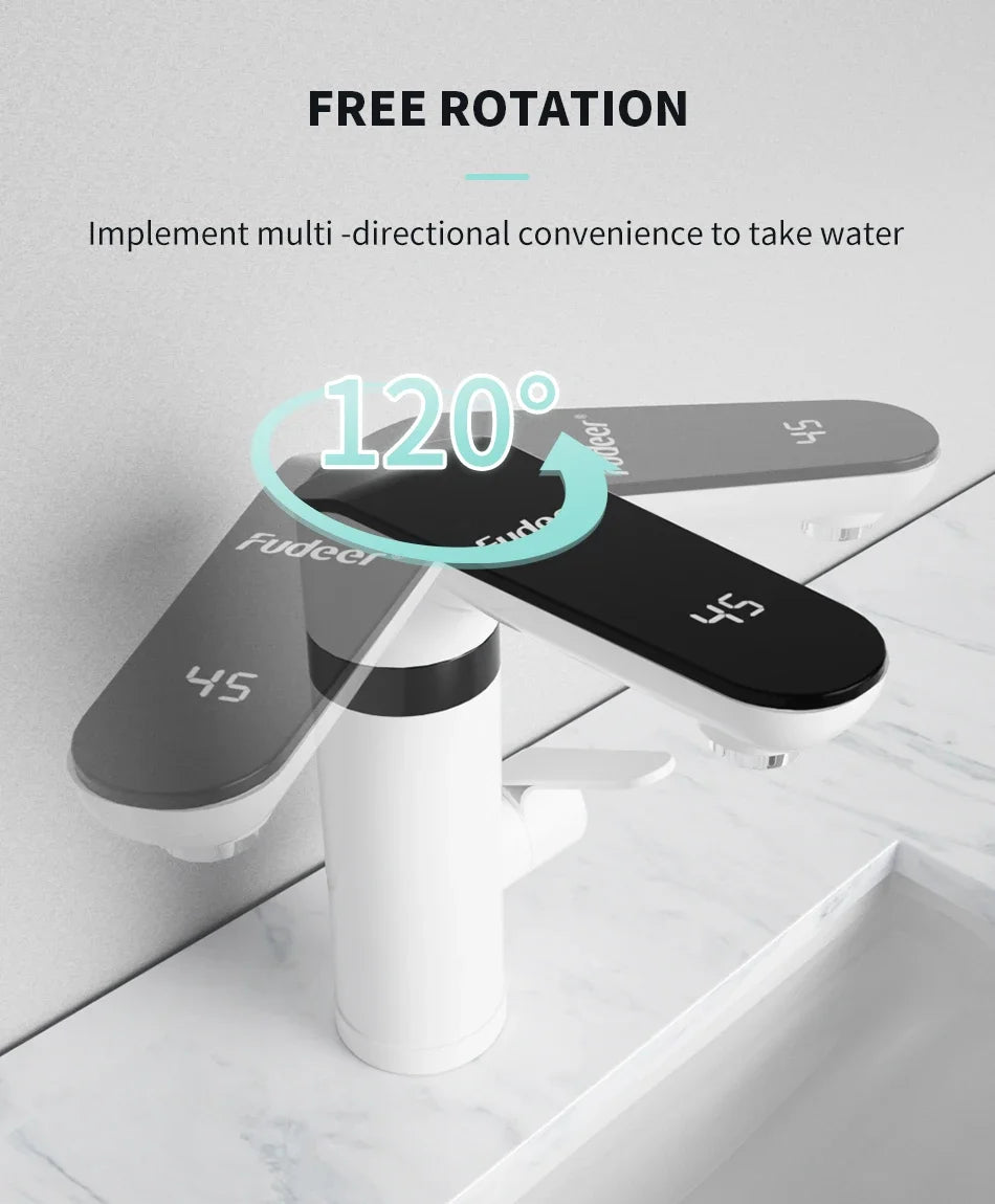 Fudeer 3000W 220V Electric Kitchen Water Heater Tap Instant Hot stainless steel Water Faucet Heater Cold Heating Faucet