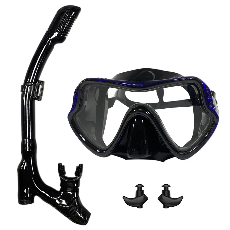 QYQ Diving Mask Professional Snorkel Diving Mask and Snorkels Goggles Glasses Diving Swimming Easy Breath Tube Set Snorkel Mask
