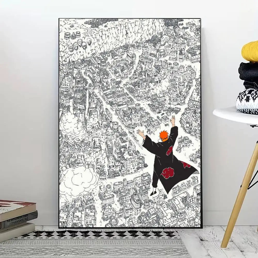 N-Naruto Akatsuki Pain Poster for Modern Decor in Home Offices, Bedrooms, Living Rooms, Kitchens, Bathrooms.