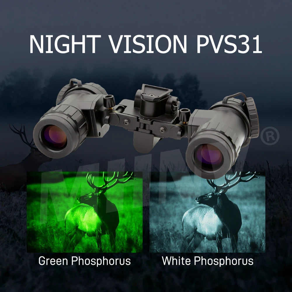 Autogated IIT PVS 31 NVG Night Vision Goggles Green Phosphor Tube 50°FOV PVS 31 Binoculars Night Vision Goggles PVS-31