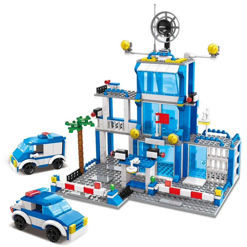 Police station building blocks, children's education building blocks toys, Christmas gifts, birthday gifts (503 pieces)
