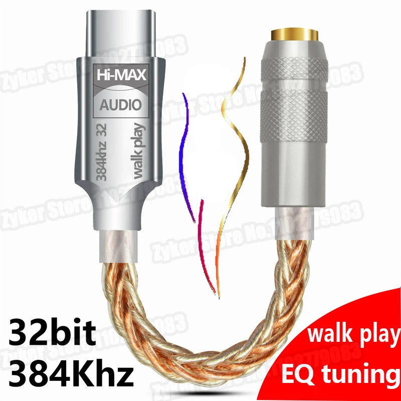 Enjoy premium sound quality with this Type-C to 3.5mm HiFi DAC earphone amplifier—USB-C audio decoder and AMP adapter for crystal-clear audio on the go!