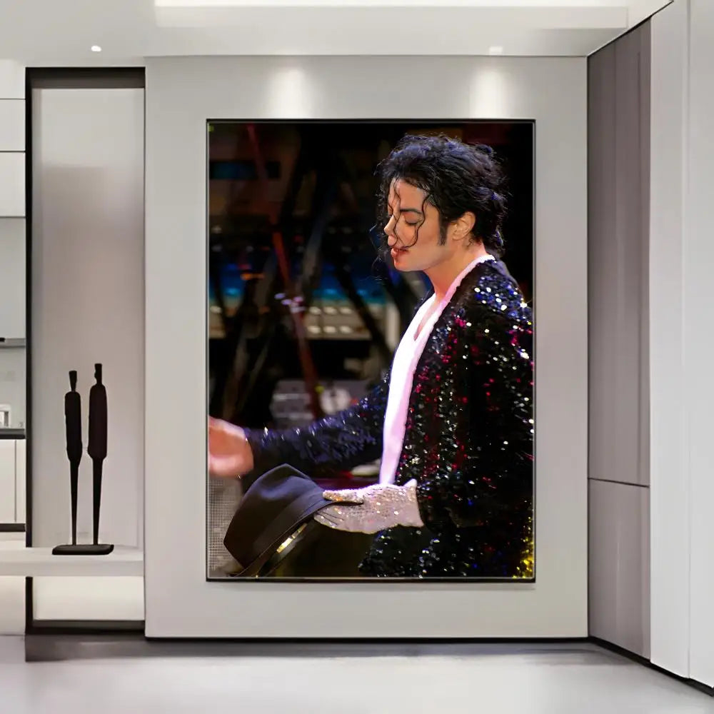 Star M-Michaels Jacksons Poster  Self-adhesive Art Waterproof Paper Sticker Coffee House Bar Room Wall Decor