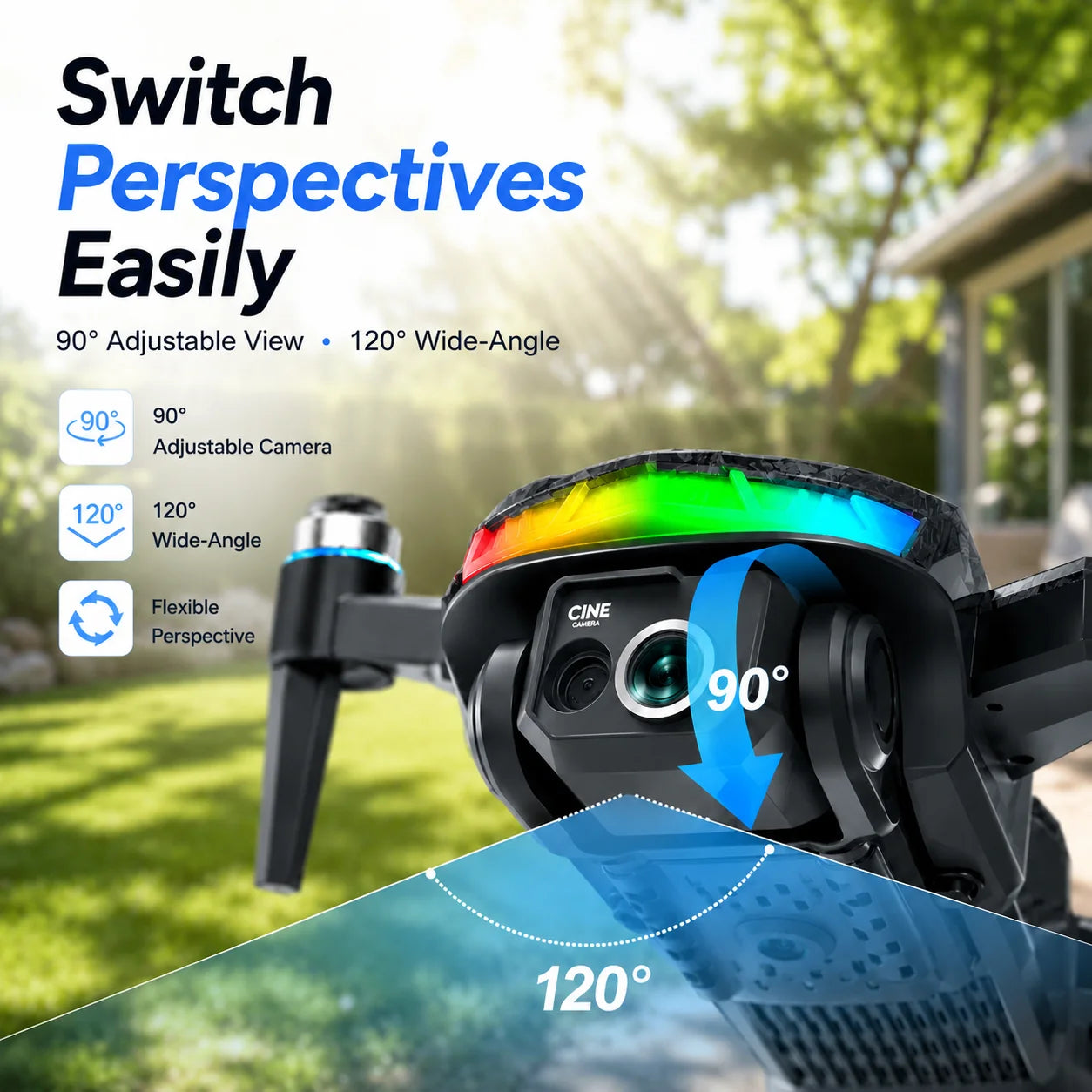RC Drone Brushless Motor Low Noise Operation 360° Flip Dual HD Camera Smart Obstacle Avoidance Wifi 2.4G Screen Controller Drone Toy
