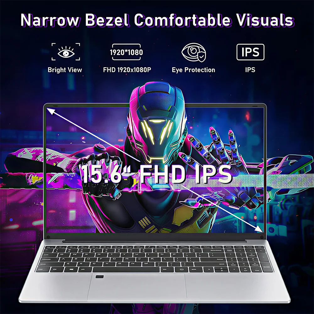 15.6' Laptop Computer Windows 11 Core I9-10980HK PC Gamer 16GB RAM Fingerprint Unlock Notebook Laptops Backlight Study Computer