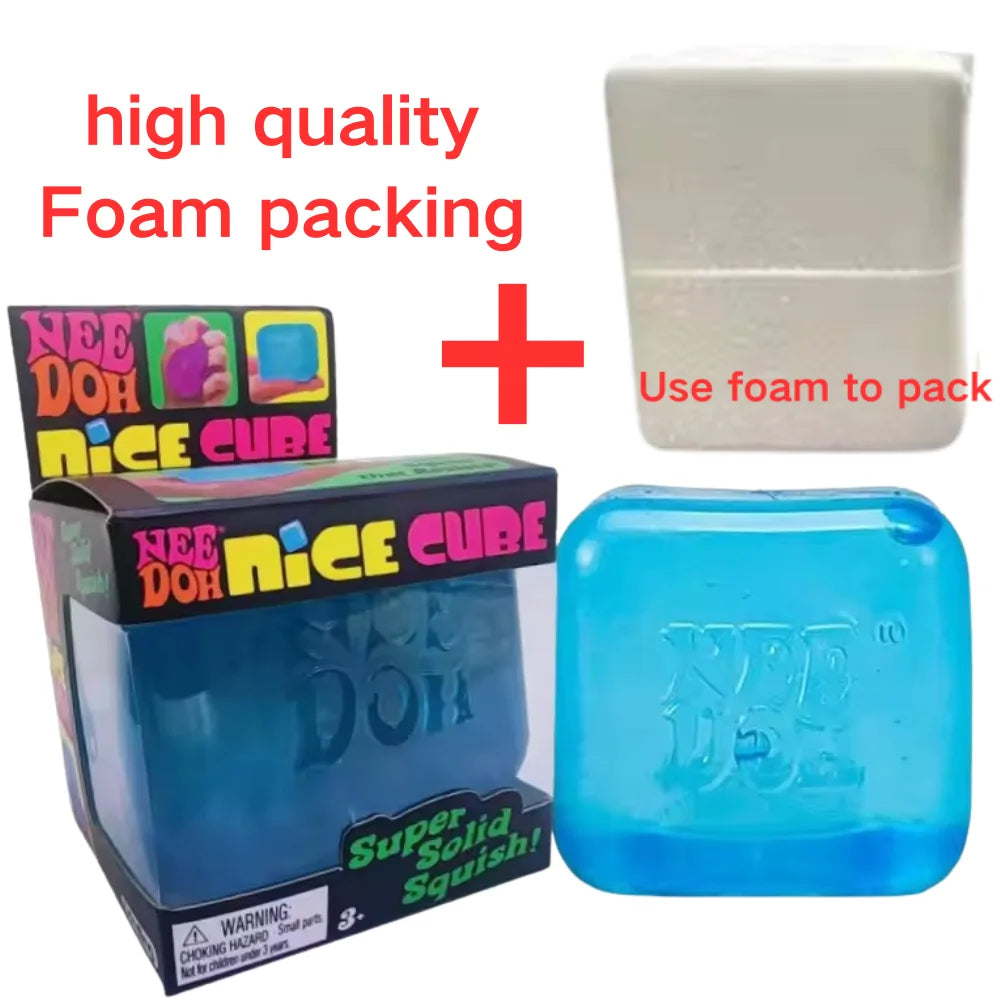NeeDoh Nice Cube Squishy Stress Soft Stretchy Sensory Fidget Toy for Anxiety Relief ADHD Focus Stress Relief for Adults Kids