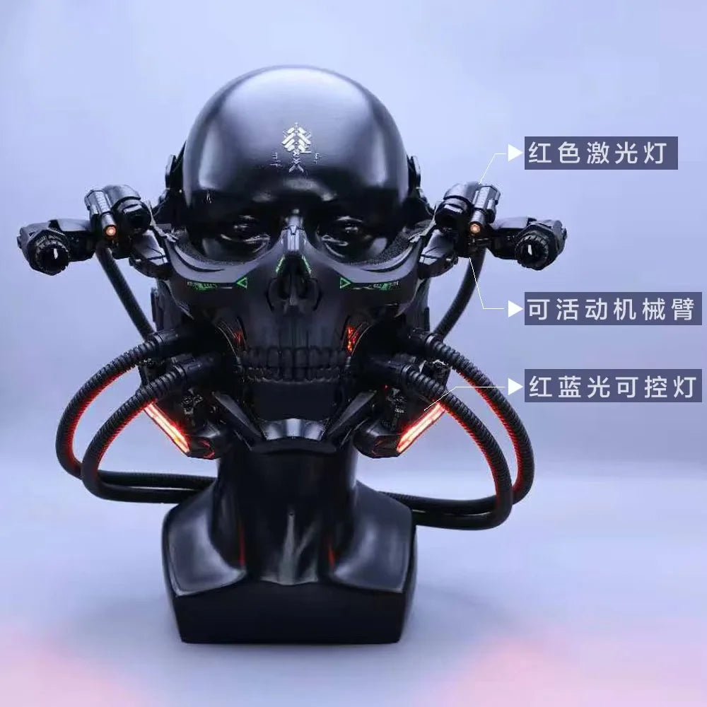 Cyber Punk Skeleton Mask With Lighting