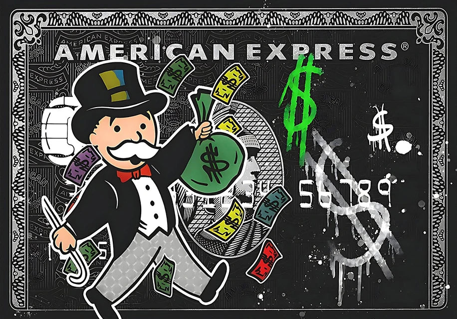 1pc frameless,Alec Monopoly Express Canvas Posters and Prints Vintage Graffiti Painting Wall Art Picture Cuadros Home Decoration