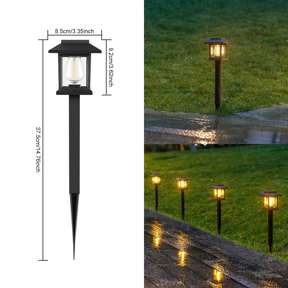 Outdoor Solar LED Ground Stake Light Lawn Lamp for Garden Villa Courtyard Park Landscape Yard Atmosphere Lighting