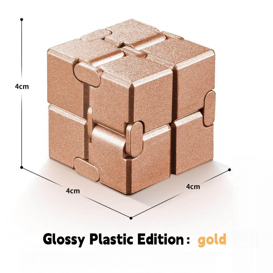 Alloy&Plastic Infinity Cube Fidget Toy Ultra-Durable Sensory Stress Reliever for Adults & Kids Anxiety Relief Gift