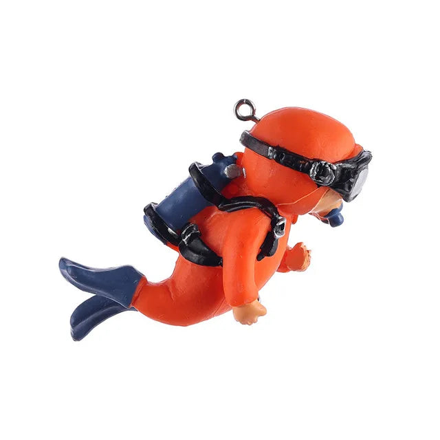 Fish tank Decoration Creative Floating Ornaments Small Figurines Complete Set Diver Blue Guy Underwater Scenery Bottom Figurines