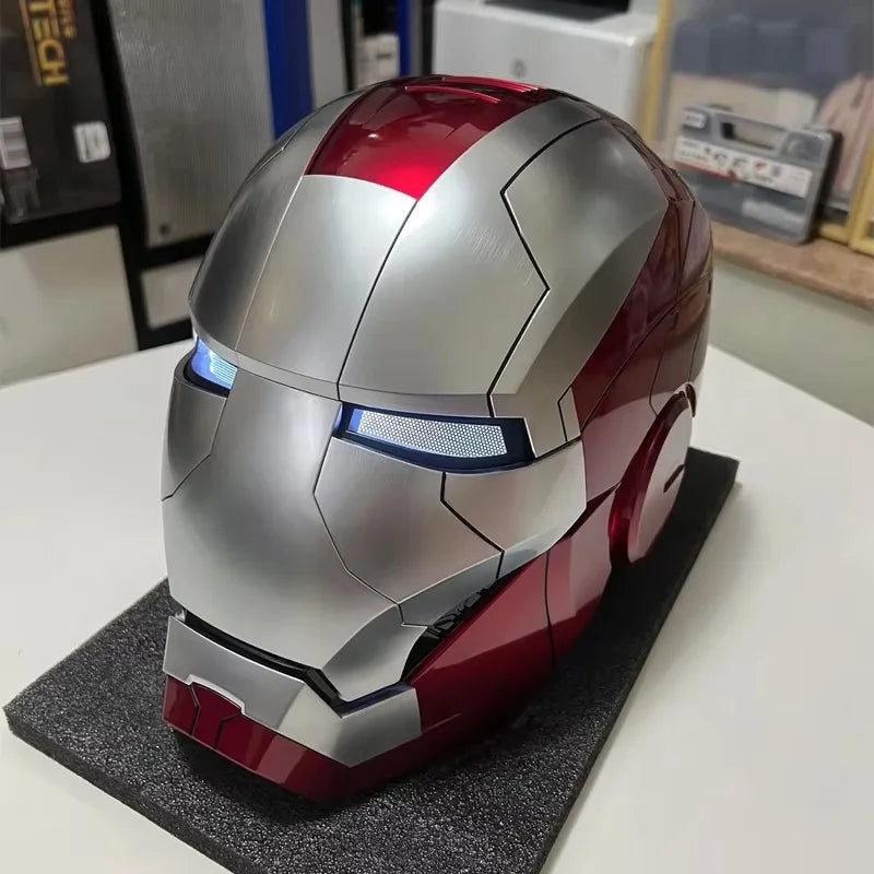 Iron Man Mk5 Helmet 1:1 Wearable Voice Control 3 Modes LED Light Jarvis Mask Open/Close Adult Cosplay Collectible Gift