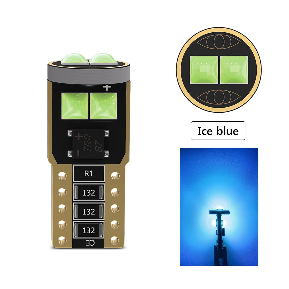 2pcs T10 W5W LED Bulbs 168 194 3030 6SMD Canbus No Error Super Bright Car Interior Clearance License plate light Dome Lamp White