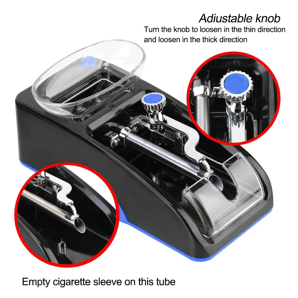 1PC Cigarette Rolling Machine Tobacco Roller Smoking Accessories EU US Plug DIY Injector Maker Smoking Tool Electric Automatic